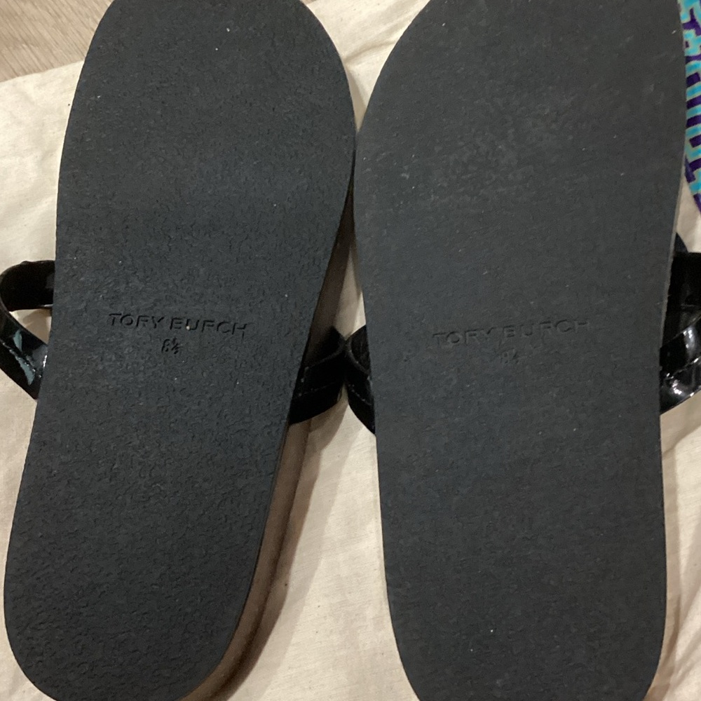 Tory Burch Black and Tan Sandals - Picture 2 of 2